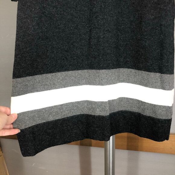 BANANA REPUBLIC FACTORY Rabbit Hair Blend Grey White Colourblock Knit Dress Sz M - Picture 3 of 6